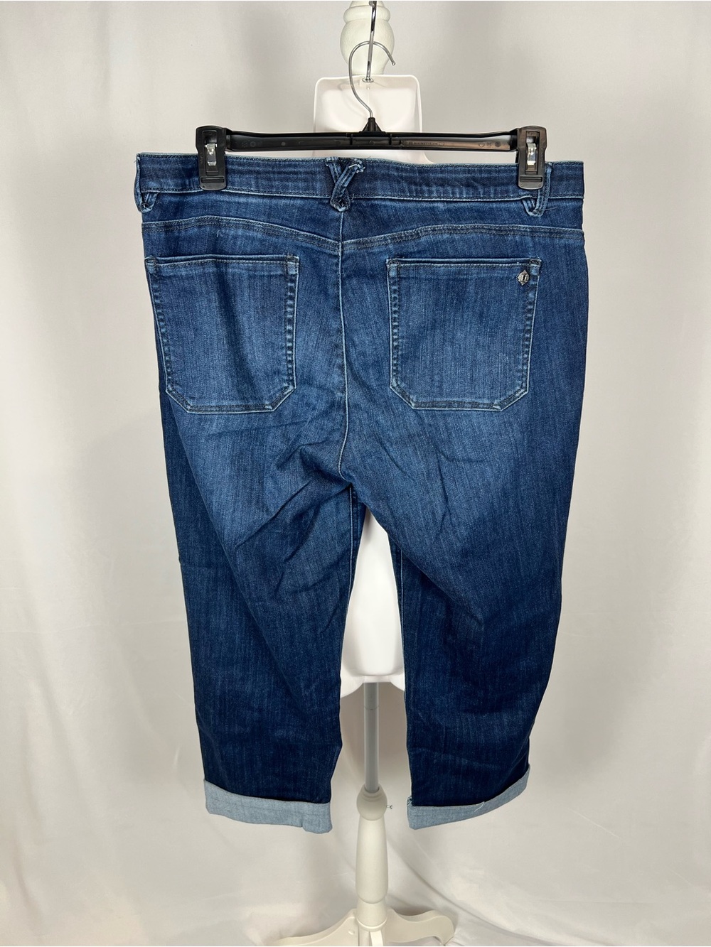 Democracy Women’s Straight Leg Cropped Jeans - Dark Blue - Picture 6 of 8